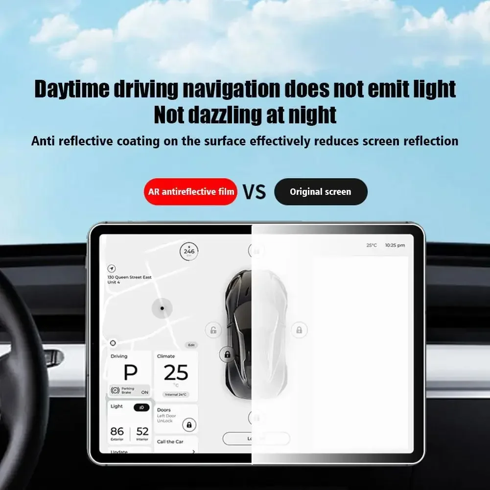 Per TESLA Model 3 + Highland 2024 pellicola protettiva in vetro temperato pellicola protettiva per Touch Screen a fila posteriore per auto