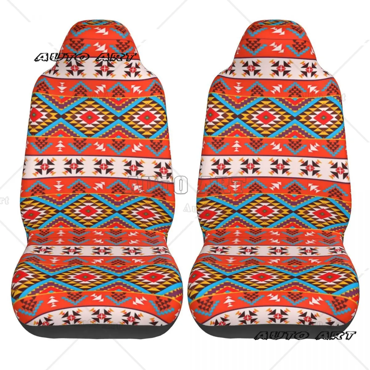 Aztec Red Universal Car Seat Cover Protector Interior Accessories For SUV Bohemian Ethnic Car Seats Covers Fiber Fishing