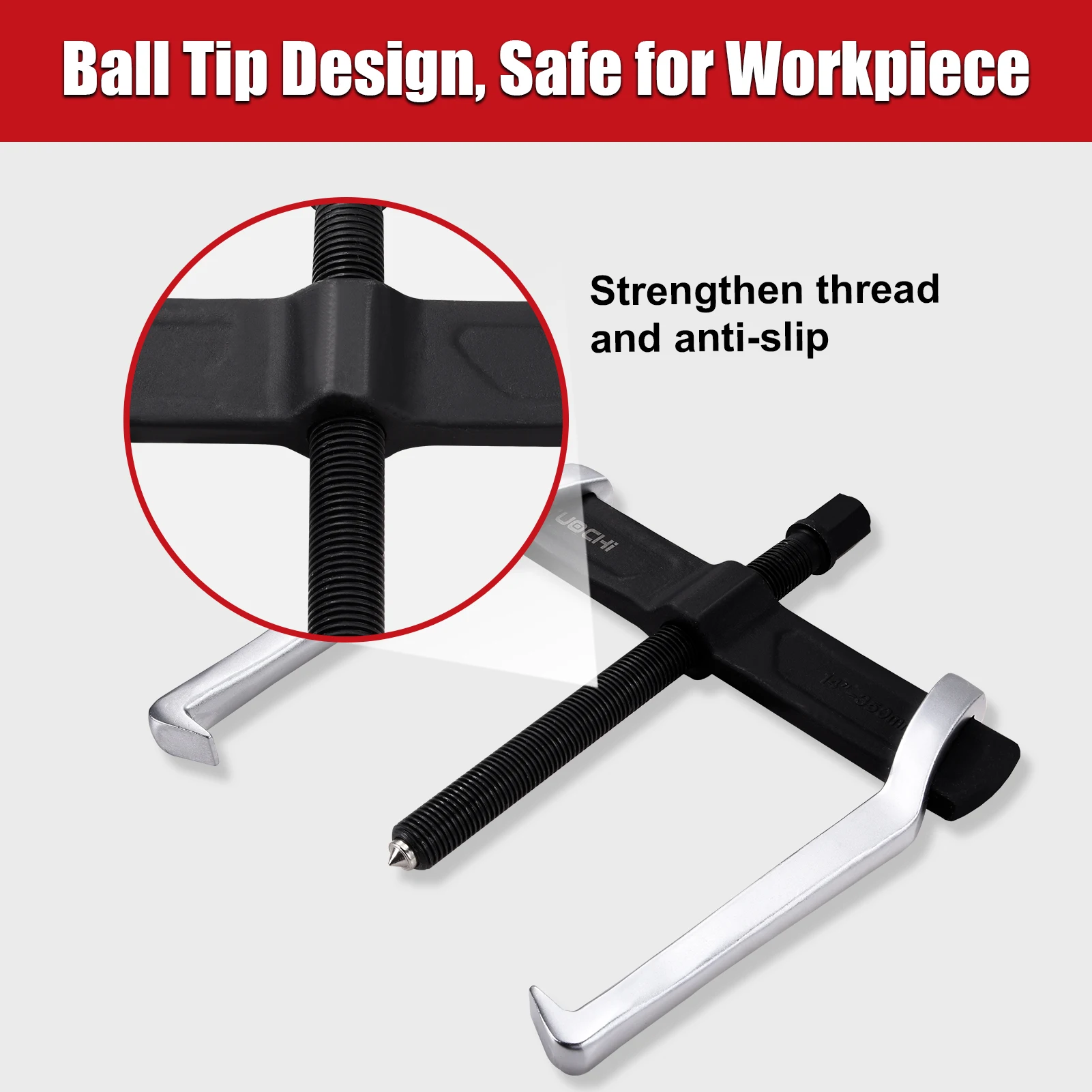 Extrator de 2 mandíbulas, removedor de volante de 14 polegadas ajustável, dispositivo de elevação de 2 garras resistente para tração interna externa