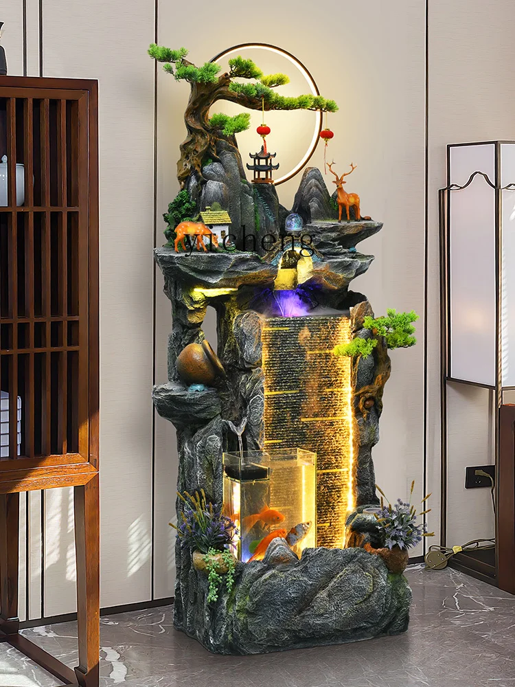 XL Water Fountain Circulating Water Decoration Lucky Rockery Fengshui Wheel Fish Tank Decoration