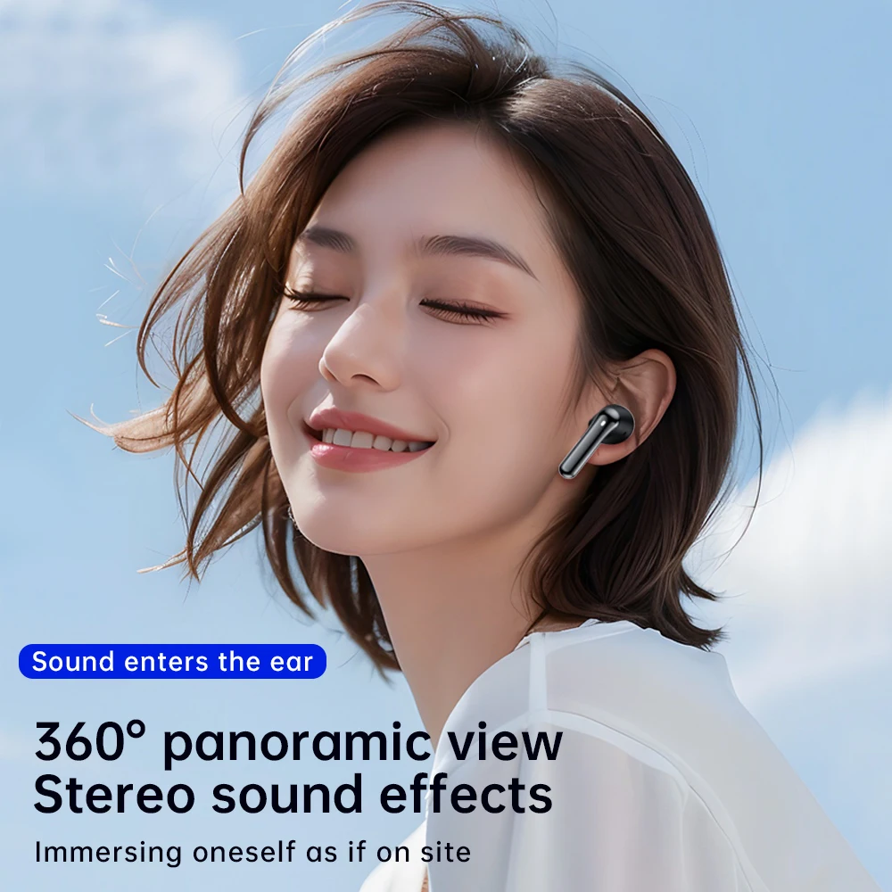 سماعات أذن ANC بلوتوث 5.3 هجينة بخاصية إلغاء الضوضاء النشطة مع 6 ميكروفون AI HD Call Deep Bass سماعة صوت عالية الدقة