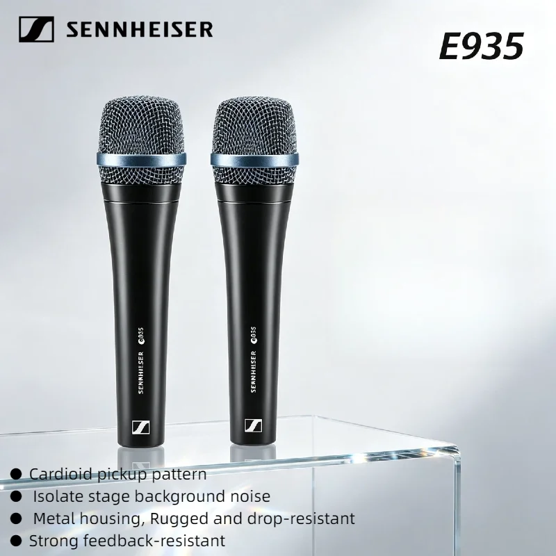 

Sennheiser E935 Handheld Wired Professional Dynamic Cardioid Vocal Mic for Karaoke Stage Live Singing Studio 2PCS Bundle