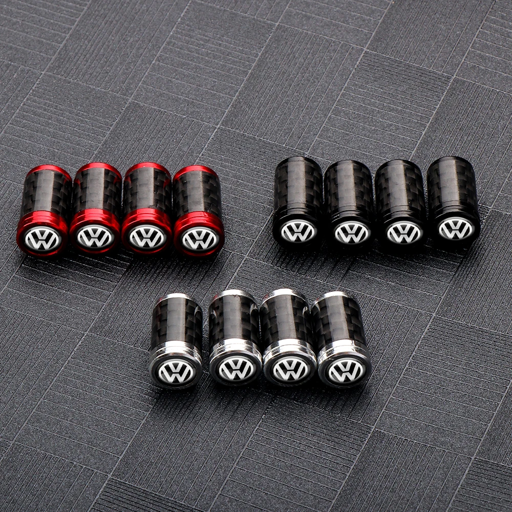 4Pcs 3D Metal Tire Valve Caps Car Tyre Air Stems Cover Decorate For VW GTI Golf 7 Passat R Scirocco Jetta MK6 Auto Accessories