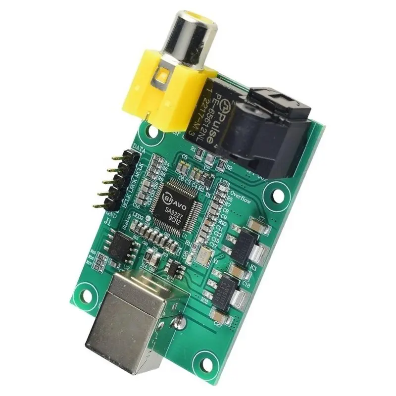 T23C SA9227 USB To SPDIF Optical I2S 32BIT 384K DSD256 Audio Streaming Controller Suooprt AC3,DTS,DOLBY Digital Source Output