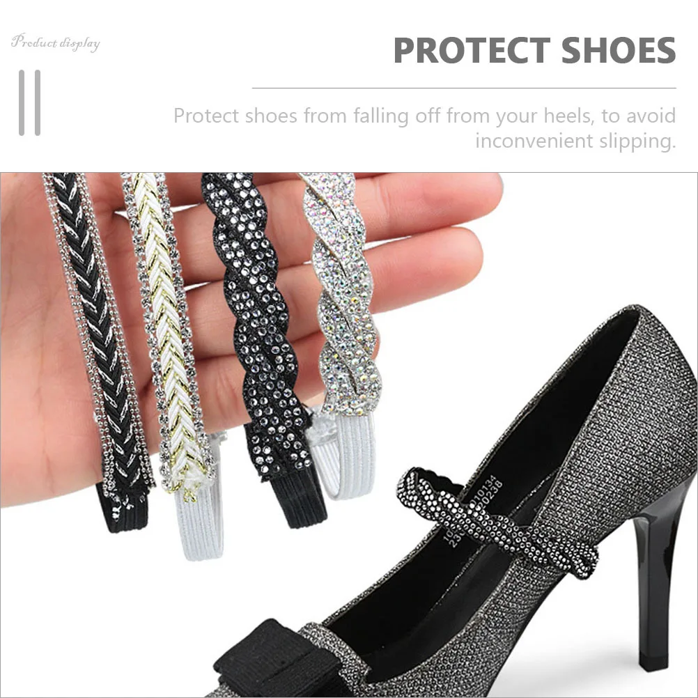 

4Pairs Replaceable Heel Strap Bands Adjustable Shoe Straps Convenient Daily Use Fixing Shoe Straps Heel Band Female Supply