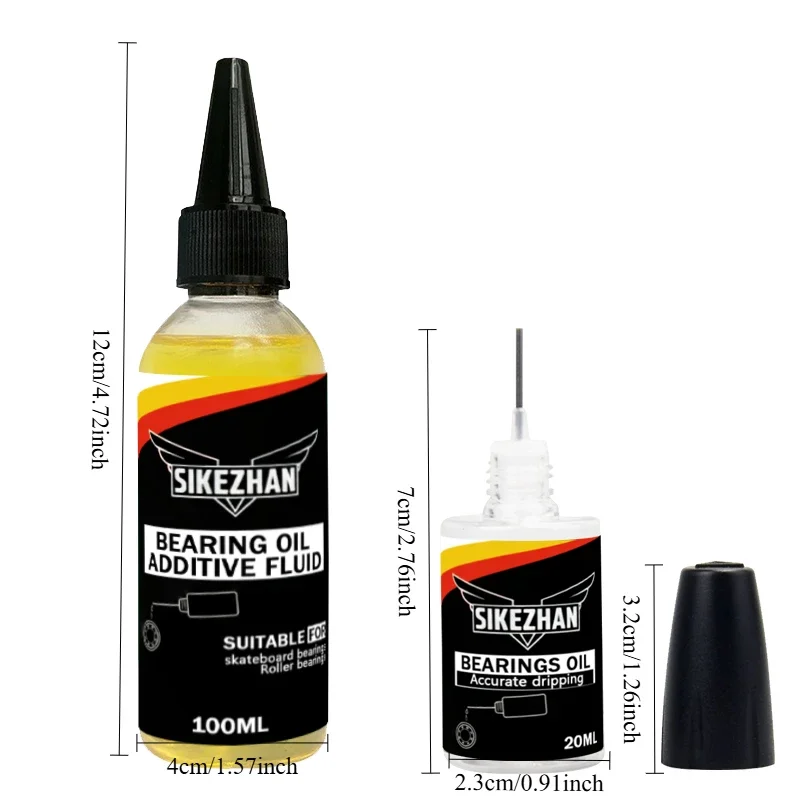 Skateboard Wheel Lube Kit, Bearing Oil + Additive Fluid, Precision Needle Tip, Fast Smooth Spin, Noise Reduction, Anti‑Rust