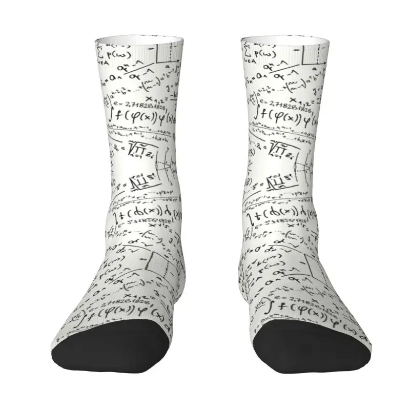 Math Formulas Men's Crew Socks Unisex Fun Geek Mathematics Physics Spring Summer Autumn Winter Dress Socks