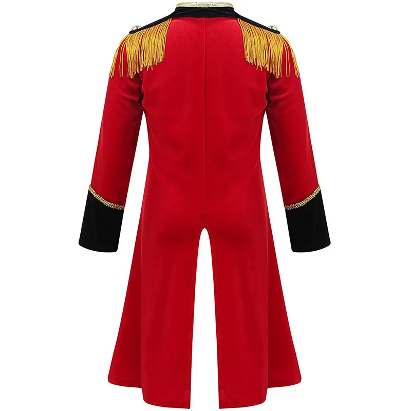 Hansber Costume Long à Paillettes pour Enfants Gentleman Tailleur loween Costume de Performance de Cirque Garçon Fille Traditionnel Chinois...