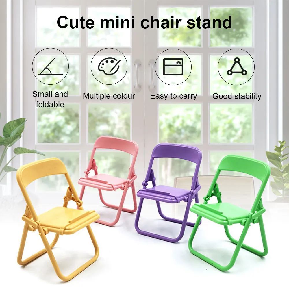 Portable Mini Universal Mobile Phone Holder Chair Stand Adjustable Foldable Shrink Bracket for Samsung Xiaomi Mount Stand