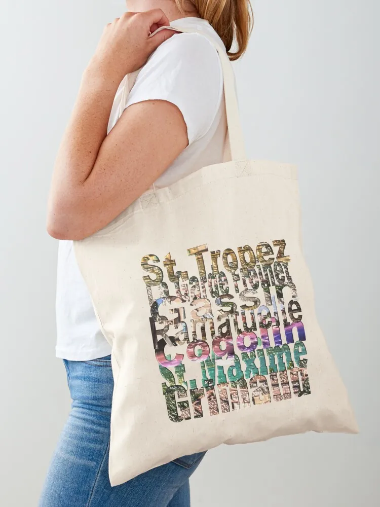 St. Tropez, Grimaud, Cogolin, La Garde Freinet, St. Maxime, Gassin, Ramatuelle Tote Bag Shopper Canvas Tote Bag