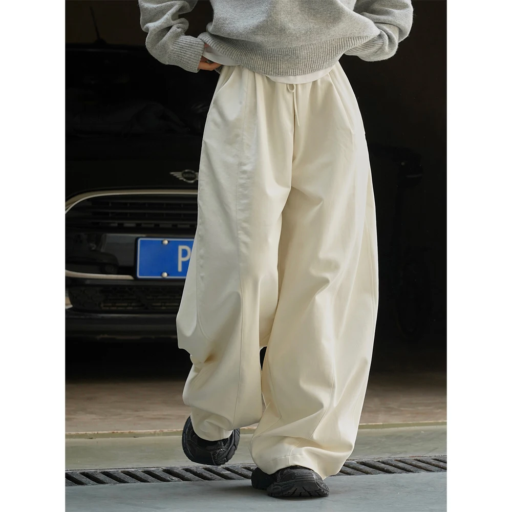 2025 Women Spring Fashion Big Wide Leg Pants High Waist Long Wide Pants Fashion Clothes Pants Female Trousers