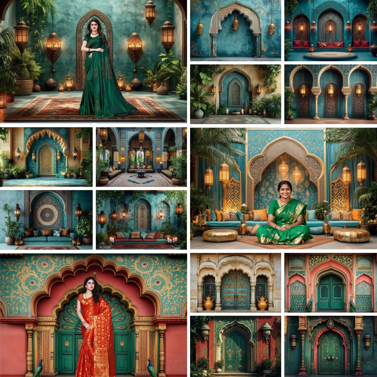 Eid Mubarak Backdrop Moroccan Medieval Palace Mosque Temple Arabic Religious Architecture Al Fitr Festival Portrait Background