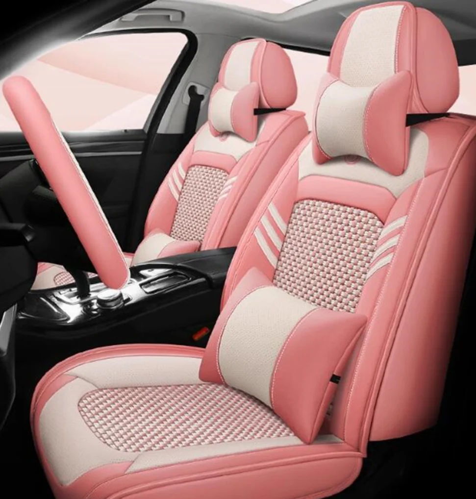 

Высококачественные чехлы на передние и задние автомобильные сиденья + чехол на руль для Ford Escape 2024-2019, дышащий чехол на сиденье, подушка сиденья