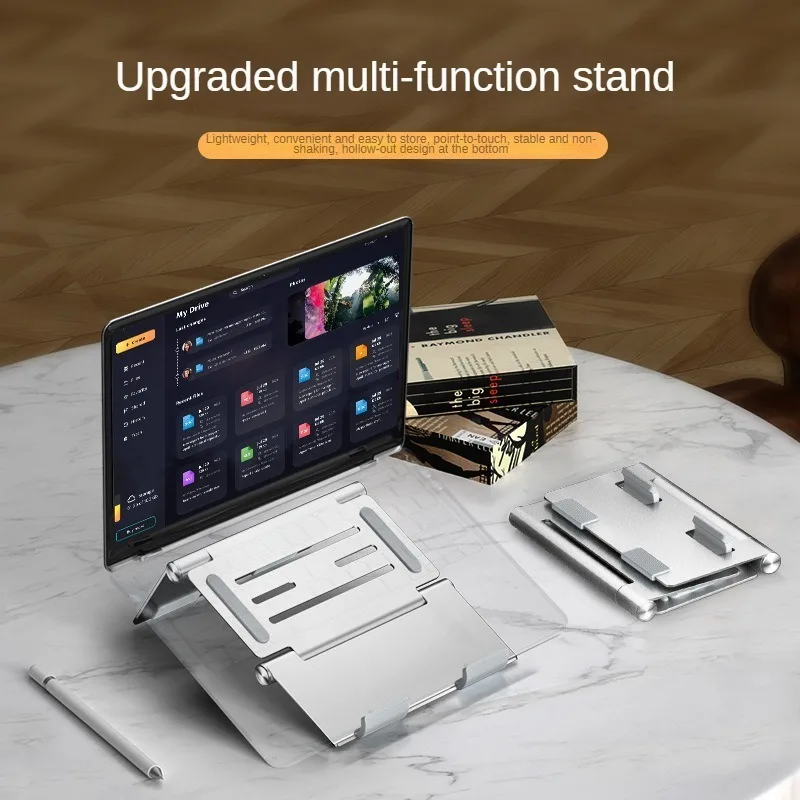 Multifunctional Desktop Tablet Bracket, Aluminum Alloy Notebook Bracket, Portable Folding Adjustment, 3 in 1