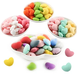 Kovict 10/20Pcs Hot Heart Silicone Beads Loose Charm Bead For Jewelry Making DIY Necklace Bracelet Handmade Accessories