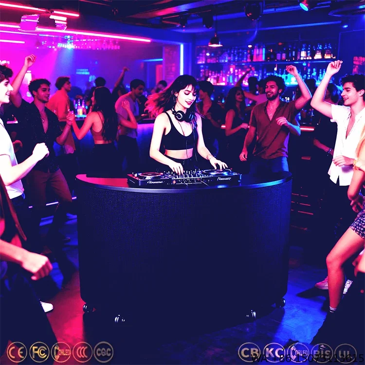 

Customized 3D Full Color LED Display DJ Booth Foldable Cool Table LED Set Furniture Fashionable Bar Counter Display Case US