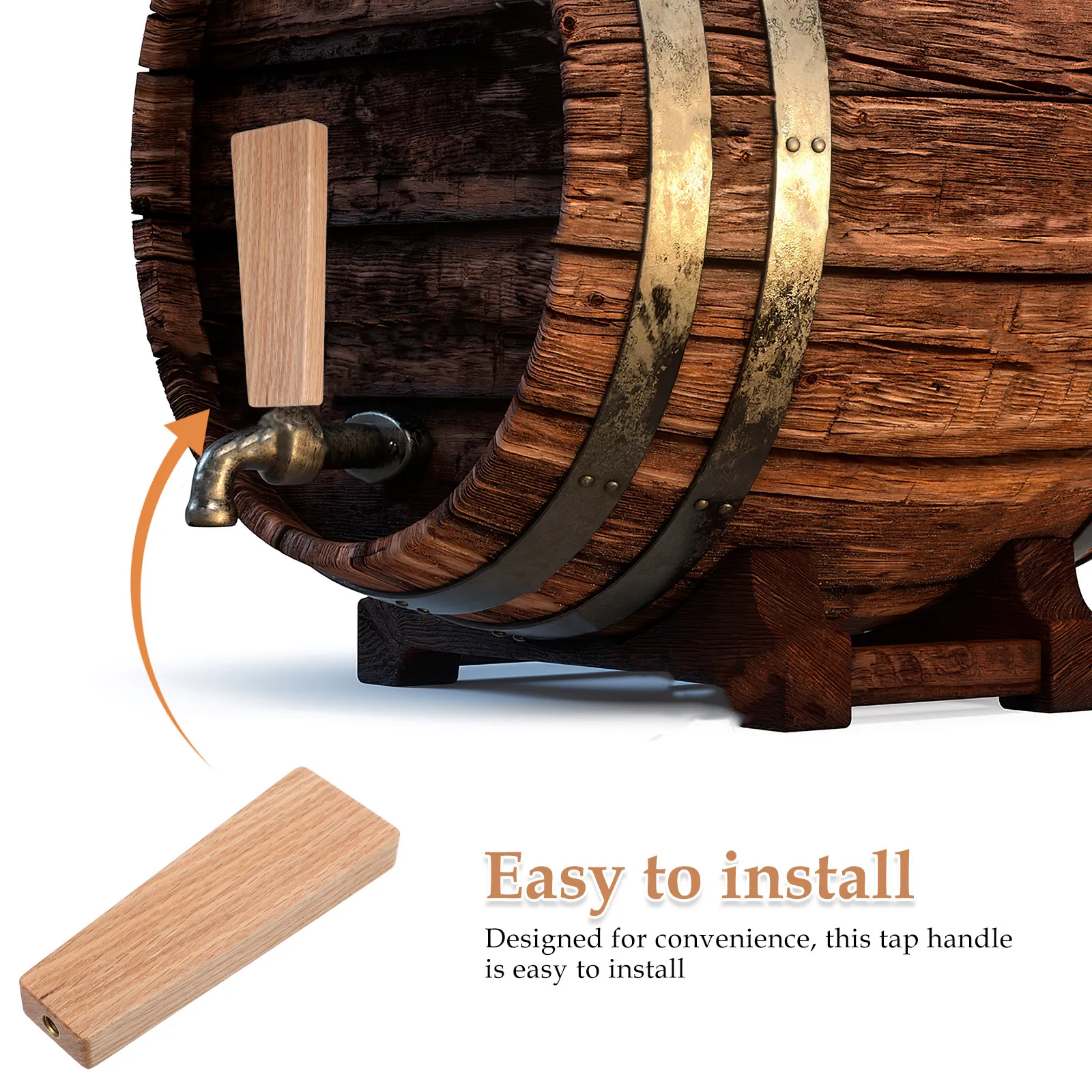

Wooden Beer Tap Light Brown Keg Handle For Home Brewery Bar Pub Dispenser Compatible With Standard Kegs Wooden