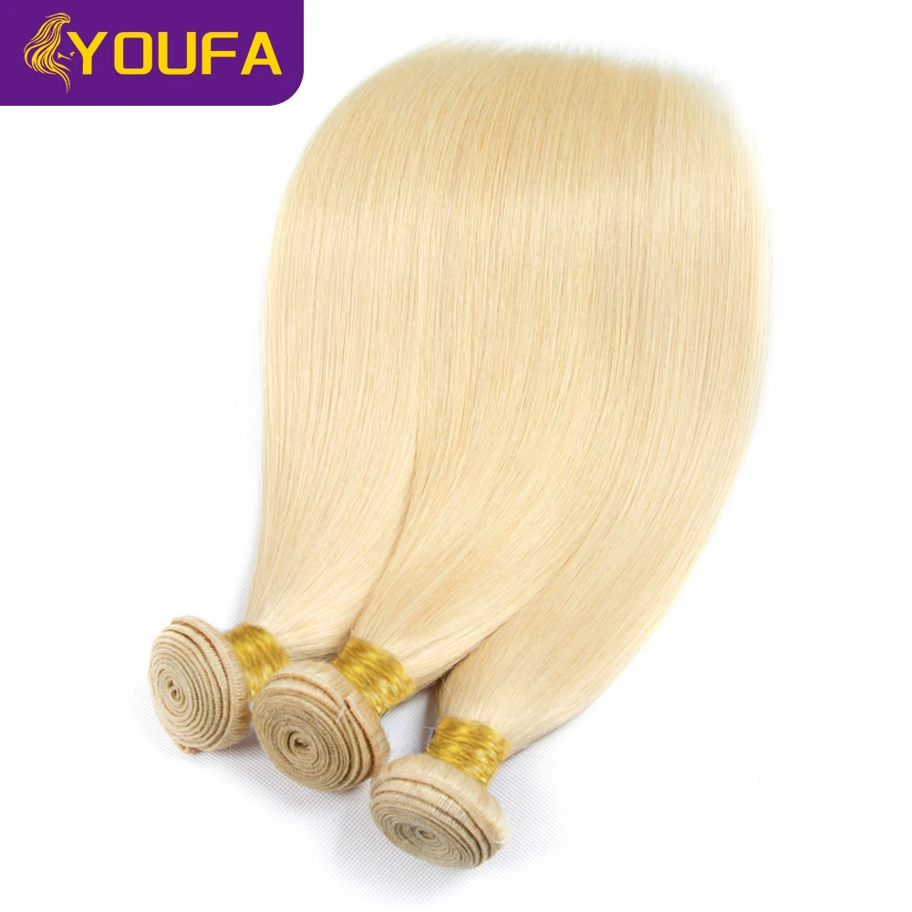 12A 613 Blonde 100% Human Hair Bundles For Women Brazilian Straight Human Hair Weave Can Be Bleached Honey Blonde Human Hair