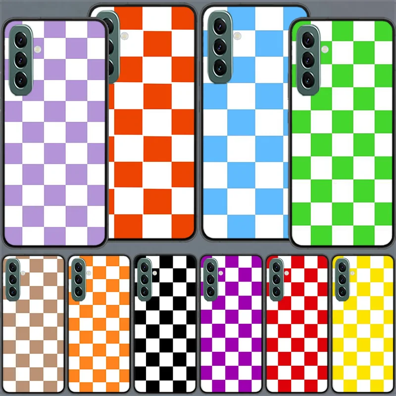 Retro Classic Chess Board Grid Phone Case for Samsung A54 A14 A24 A34 A17 A37 A57 A55 A35 A25 A15 A07 A05S A04S A12 A22 A32 A52S