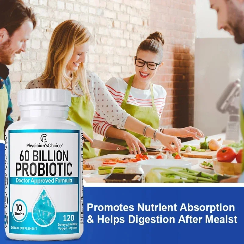 60 Billion Probiotics - Promotes Overall Digestive Health, Immunity, Gut Health, Gas & Bloating Relief, Acidophilus Supplement