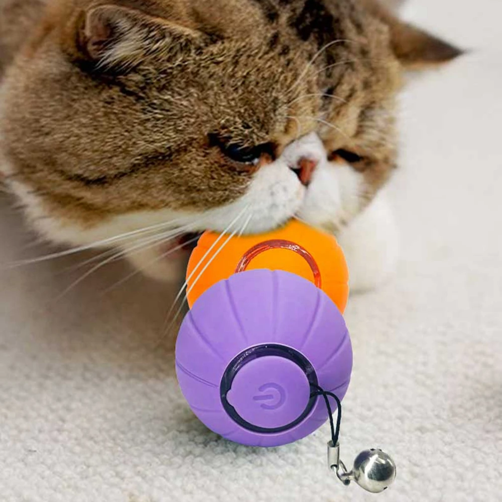 Smart Interactive Cat Toy Automatic Moving Bouncing Rolling Ball for Indoor Cat Kitten Self Rotating Ball with Lights Cats Gift