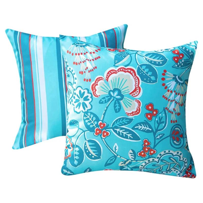 

Стильный набор из 2 уличных водонепроницаемых наволочек 18X18, современный милый узор, декоративные квадратные уличные наволочки