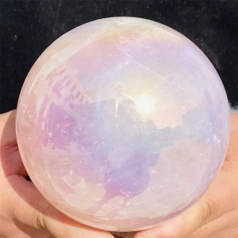 

Electroplated Natural Pink Crystal Ball Quartz Crystal Mineral Specimen Healing Energy Gem Home Office Degaussing Decoration