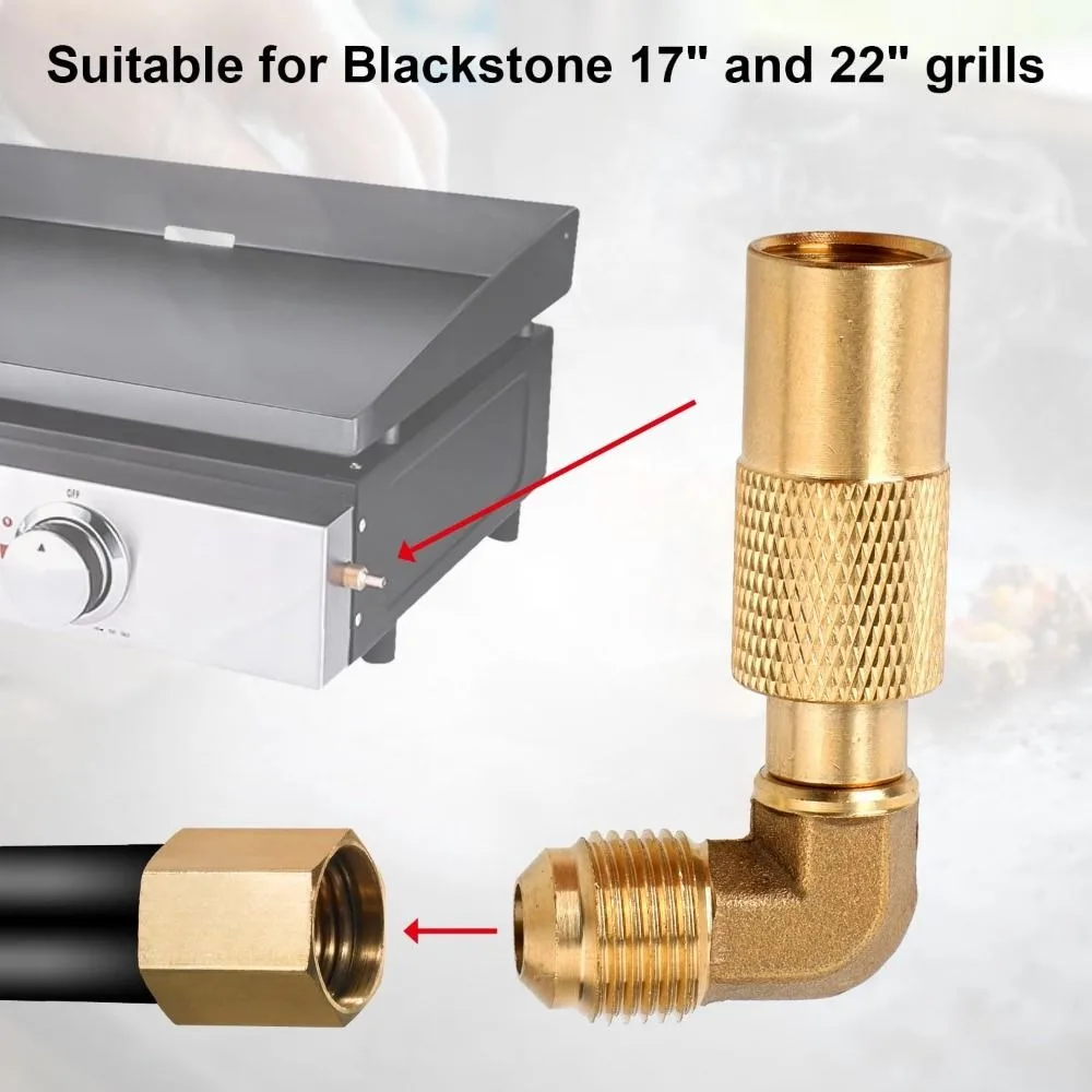 النحاس البروبان الكوع محول 3/8 "ذكر مضيئة الضغط المنخفض تحويل المناسب RV البروبان الكوع محول لبلاكستون 17in/22in #4
