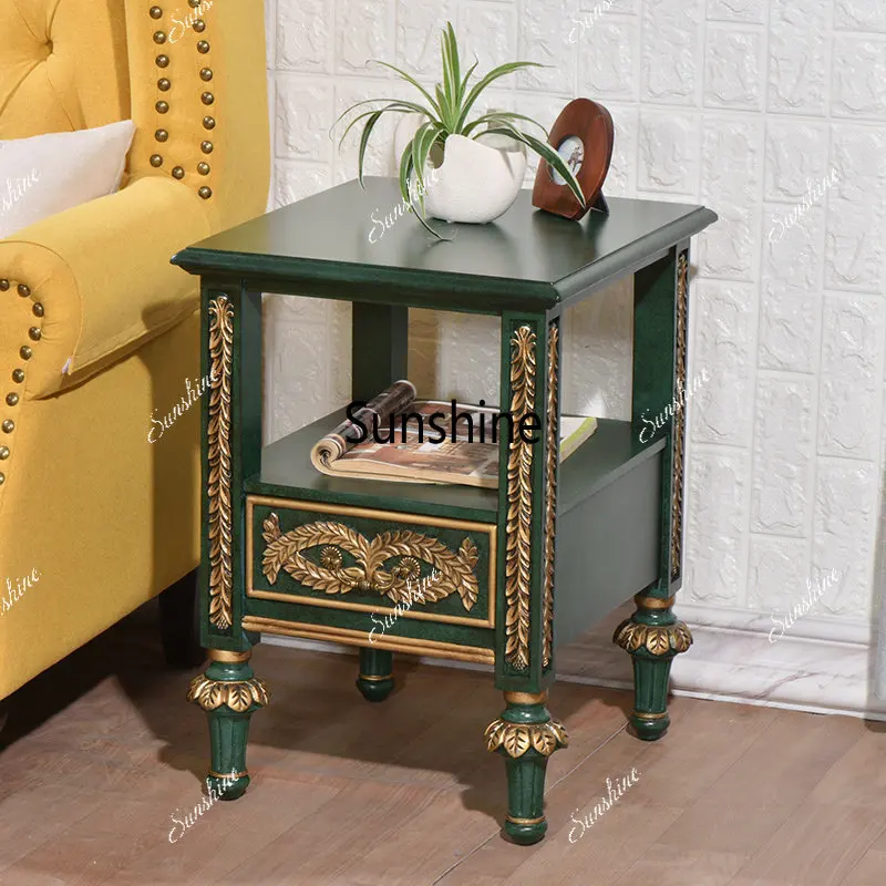 American small apartment living room simple phone table retro engraved small coffee table