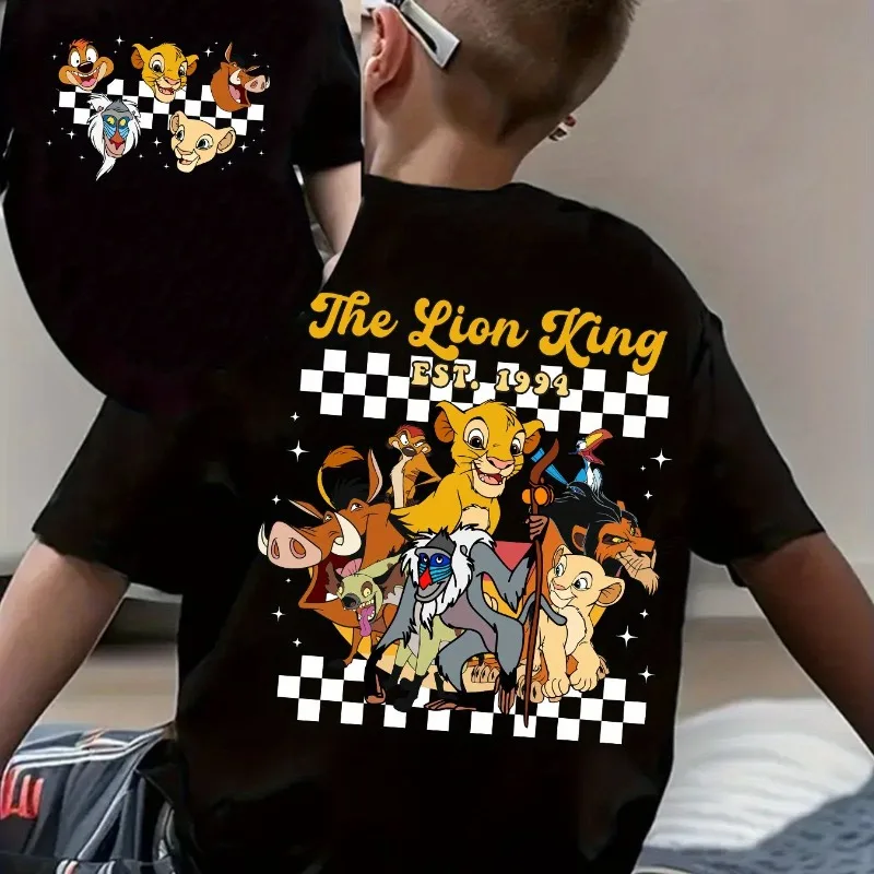 

Disney Summer Fashion Boys' Short Sleeved T-shirt Pure Cotton T-shirt Summer New Style Men's and Women's Casual Pure Cotton Top