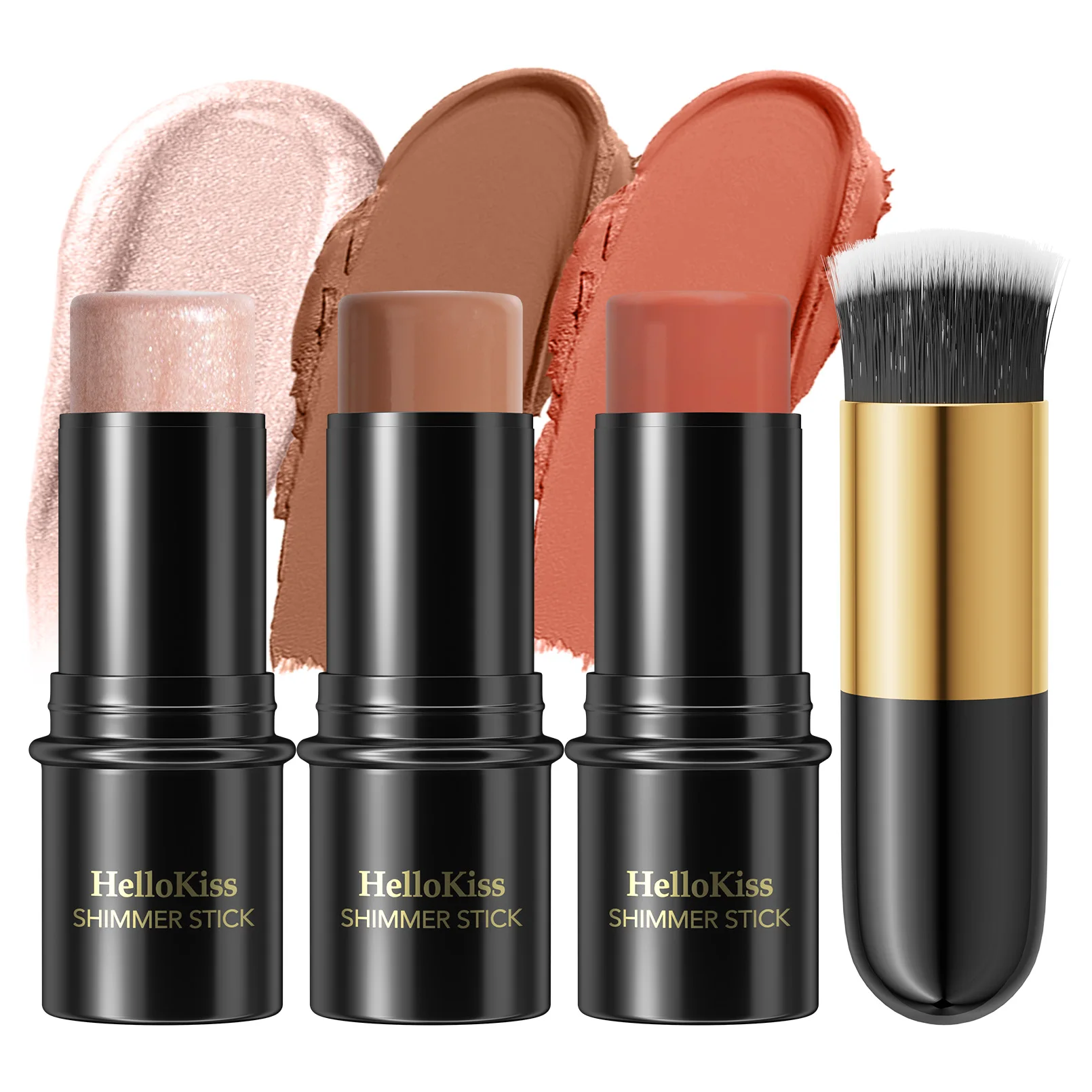 4-delige concealerstickset met borstel Creëer een lichtgewicht afwerking Make-up Markeerstift & Bronzer & Blush Sticks Fleuren het gezicht