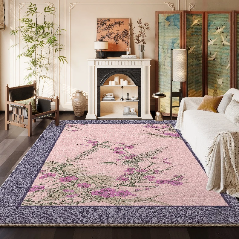 French Style Bedroom Decor Plush Carpet Large Area Carpets for Living Room Fluffy Soft Bedside Floor Mat Thick Home Washable Rug