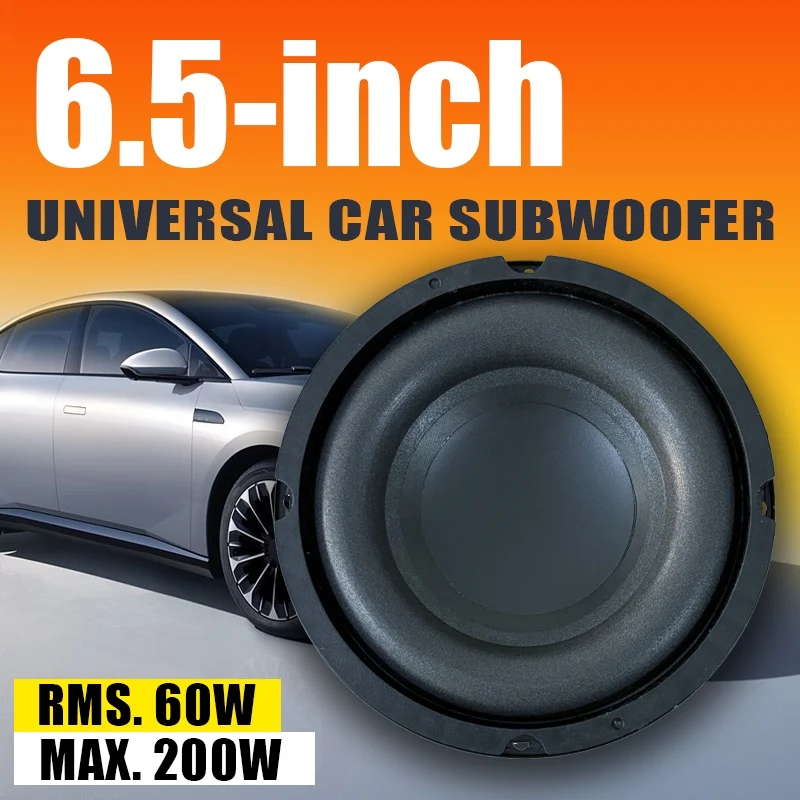 Subwoofer de Audio para Automóvil de 200 W y 6.5 Pulgadas, Altavoz de Bajos para Automóvil, Sistema de Cine en Casa, Mejora del Sistema Estéreo, Modificación de Componentes, Woofer para Camioneta