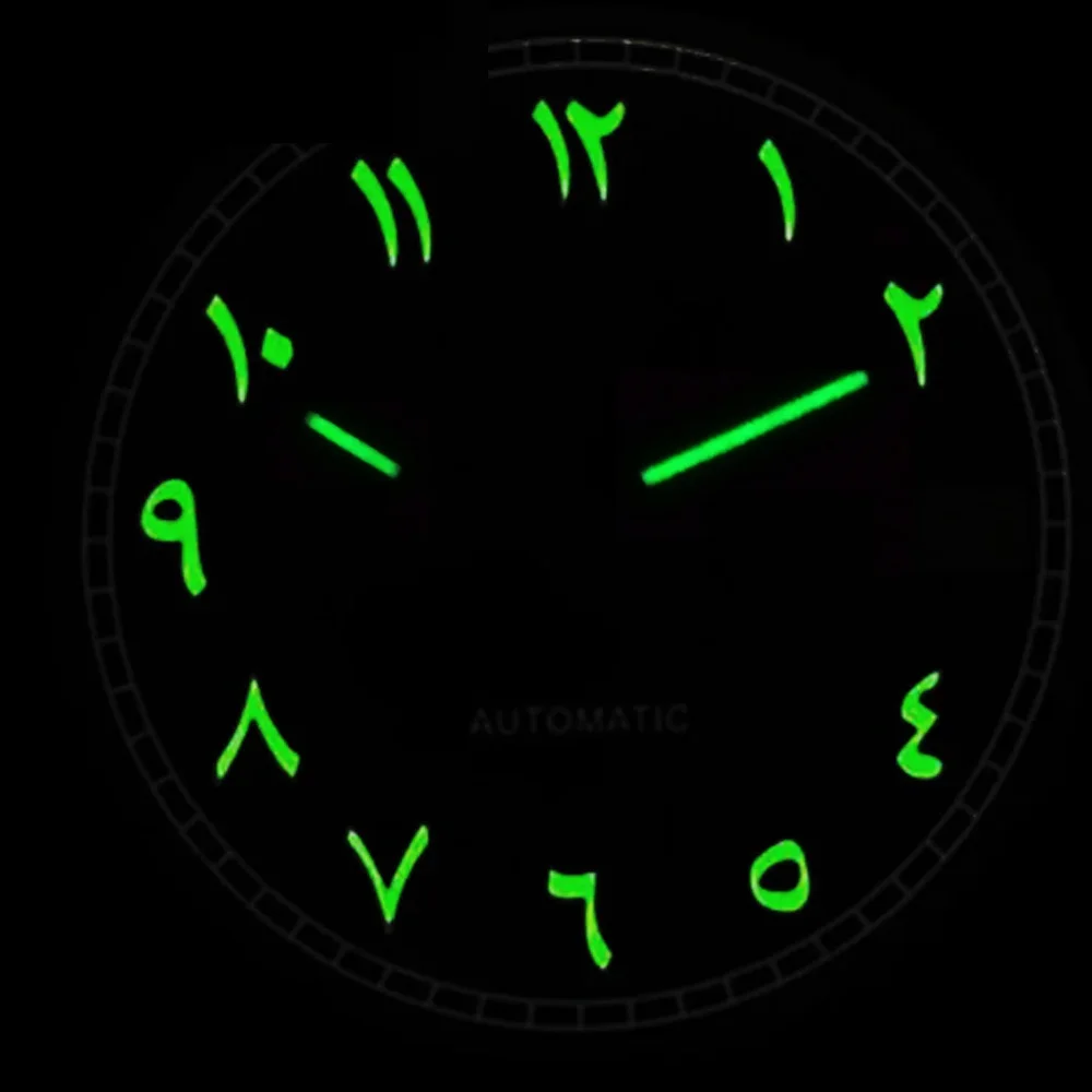 29MM Green Luminous  Arabic Numerals Watch Dial Hands Fit Seiko NH35 NH35A Movement Watch Parts