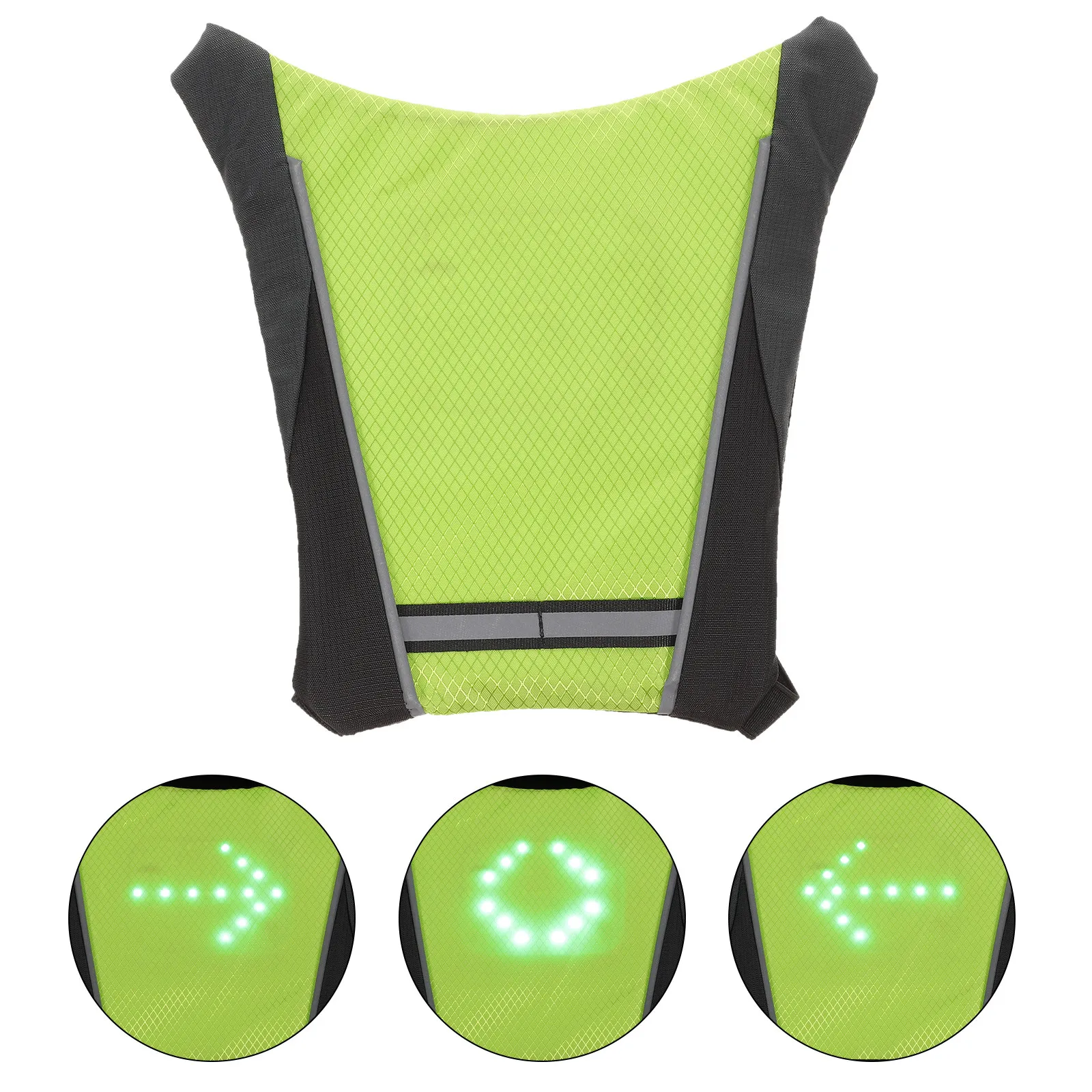 

Светодиодный жилет-сумка для велосипедного седла, желто-зеленый, с зарядкой, указателем направления поворота, светоотражающий, для безопасности, с подсветкой