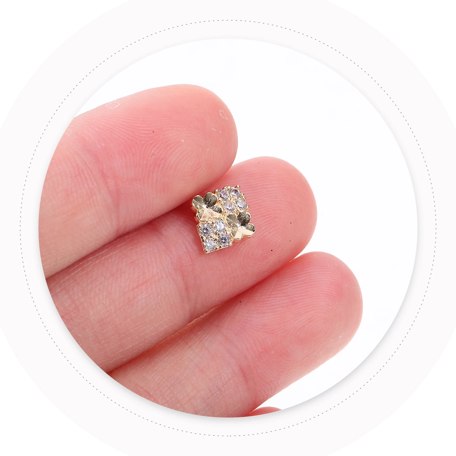 

12pcs Retro Nail Decorations Rhinestone Metal Charms Hollow Studs Nail Art Supplies Copper Plated Real Gold Vintage for Women