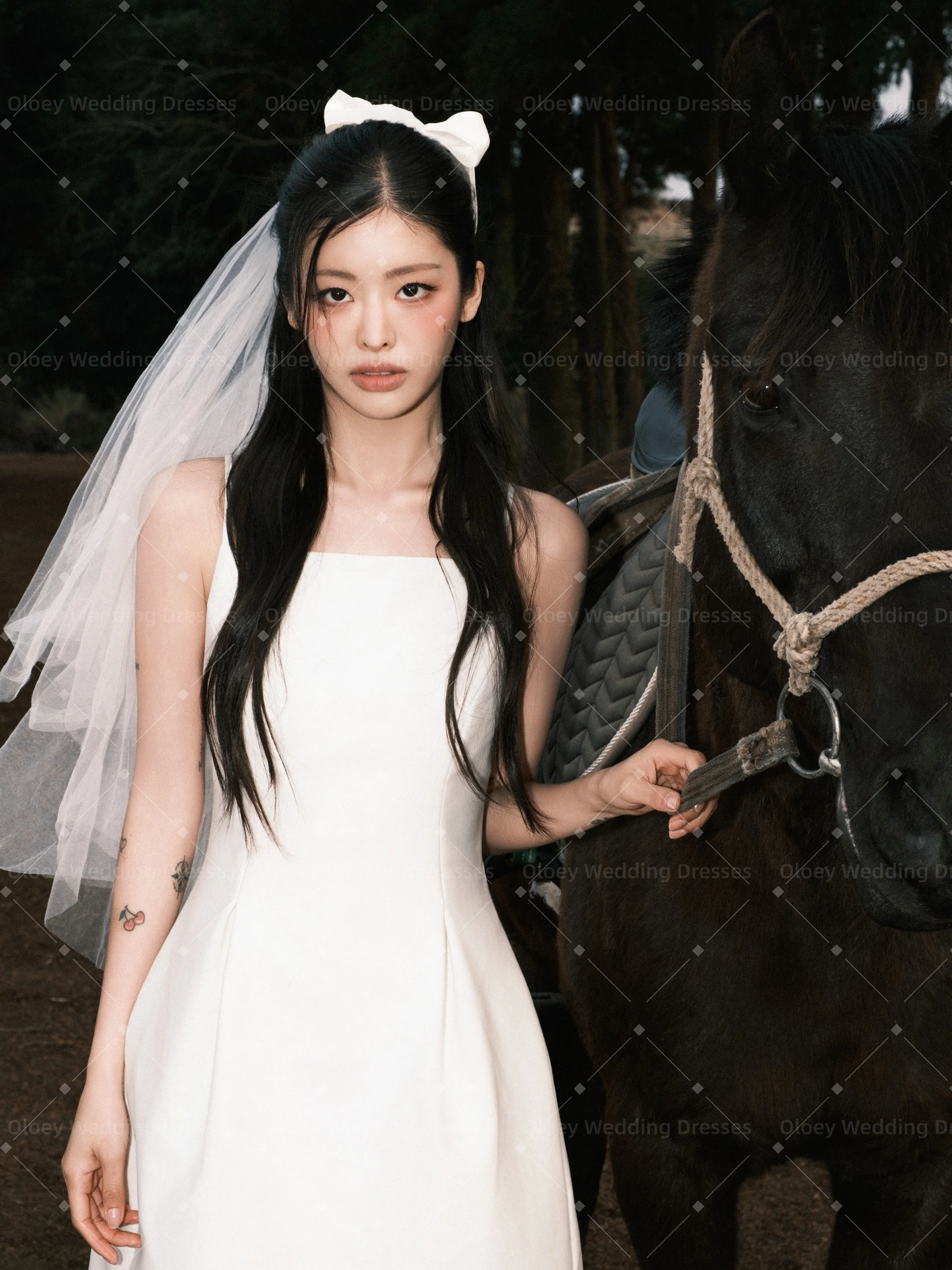 OLOEY 2026 Simple A Line Short Wedding Dresses Korea Photoshoot Straps Mini Country Bridal Gowns Customized