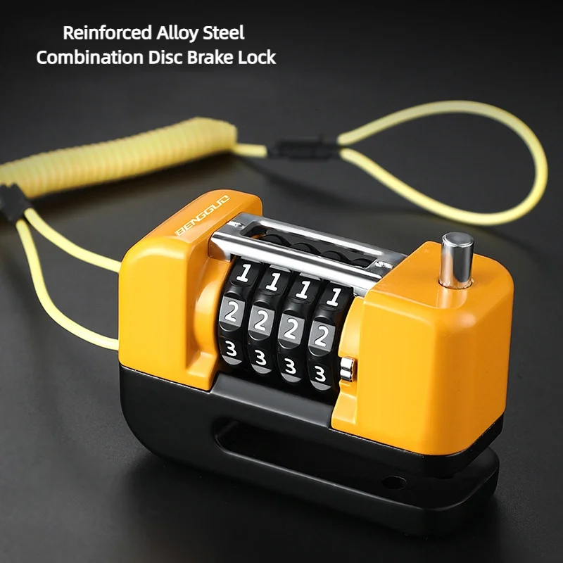 

Портативный велосипедный дисковый замок, противоугонный велосипедный кодовый замок, велосипедный кодовый замок из алюминиевого сплава для шоссейного велосипеда MTB