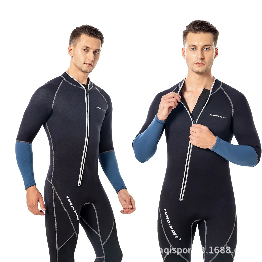 Front Zip 3mm Wetsuit Men Neoprene Wet Suit Keep Warm in Cold Water Diving Suit Windproof Surfing Suit Scuba Suit