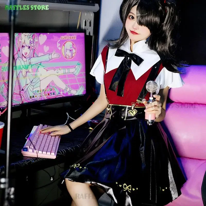 女の子のための黒いハロウィーンの派手なコスプレ衣装,rlストリーマーのゲーム,オーバードーズ,ame chan,kangel punk,ゴシックロリータ