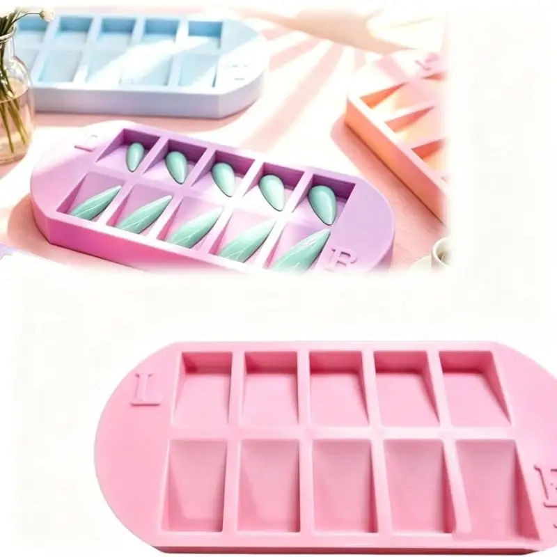 1 Stück Nagelspitzen-Aufbewahrungsschale mit 10 Fächern und L/R-Markierung, wiederverwendbare Nagelkunst-Aufbewahrungsplatte für Salon & Zuhause – Detail 8