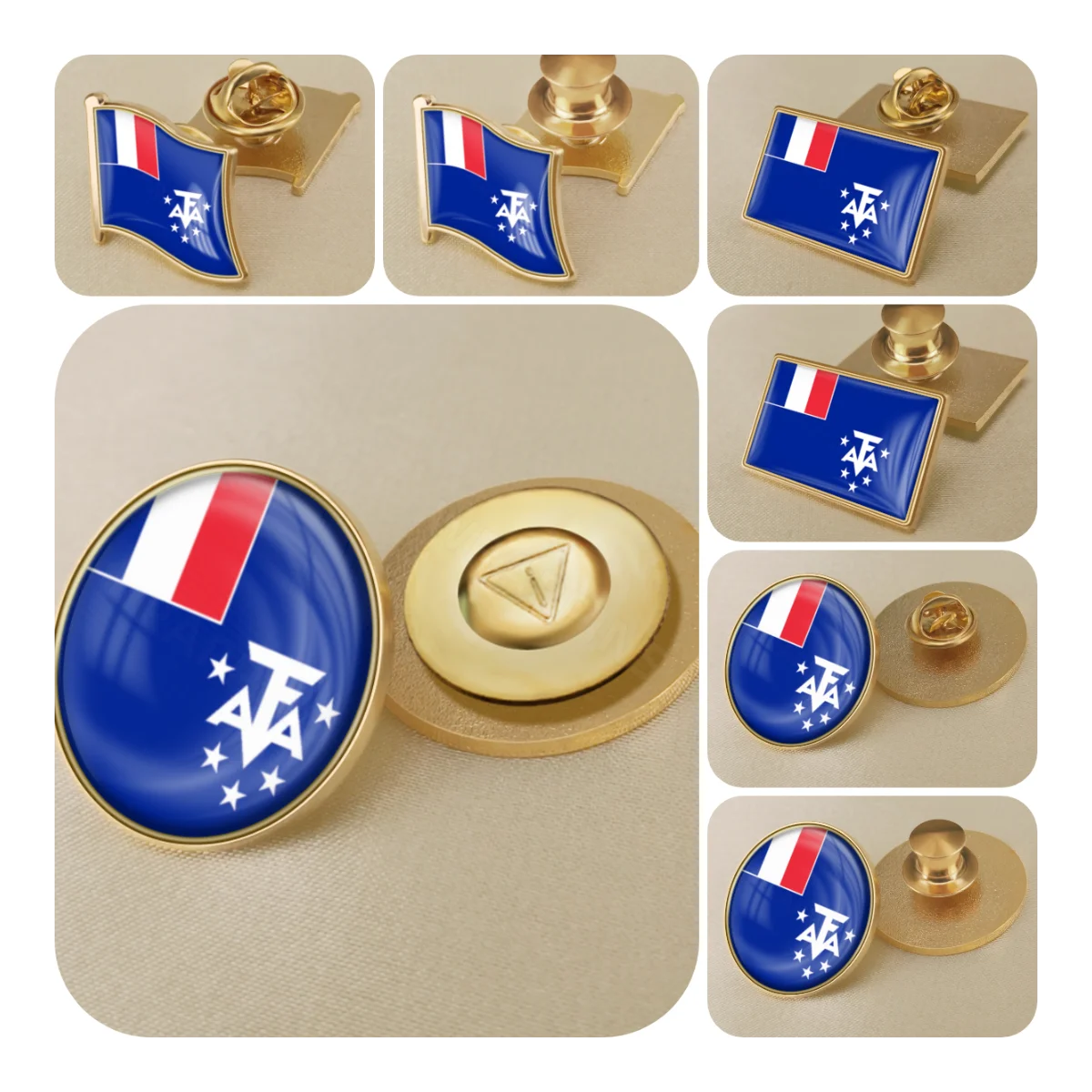 French Southern and Antarctic Lands of France Flag Brooch Badges Lapel Pins