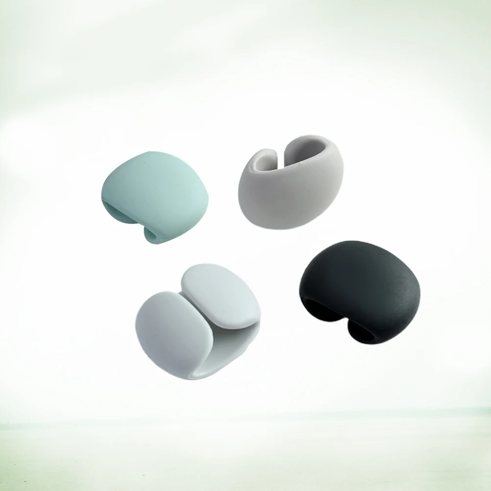 

4pcs Silicone Magnetic Cable Organizer Earphone Cord Holder Wire Winder Data Line Clip Dust Repellent Pp Tidy Storage For Home
