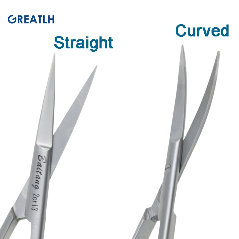 Nożyczki do tkanek ze stali nierdzewnej prosto głowy zakrzywione głowy nożyczki autoklawowalne wskazał narzędzia chirurgiczne 1 sztuk