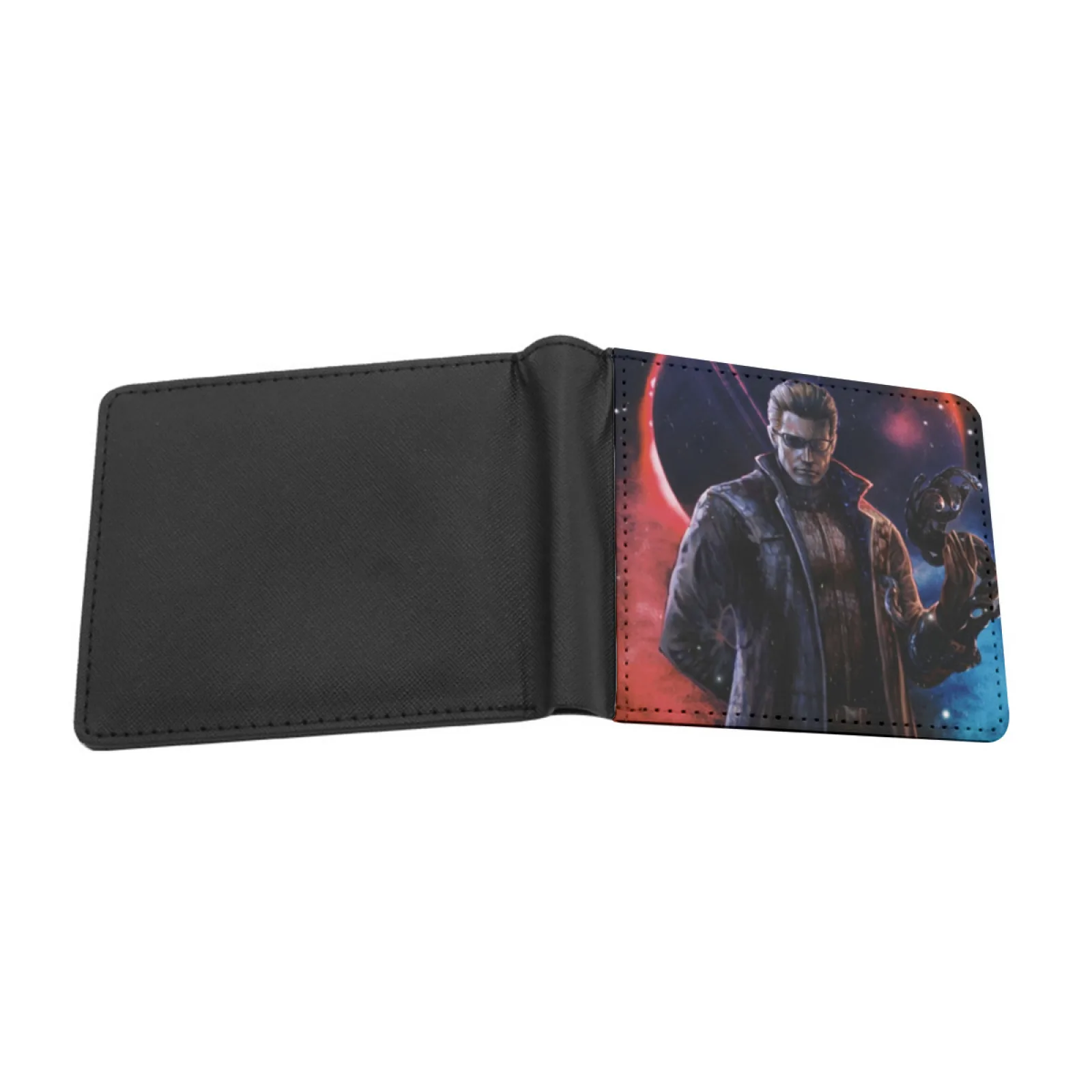 Space Wesker New Men's Wallet Short Fashion Pu Leather Wallet Multi Card Wallet Albert Wesker Wesker Game Video Game Gaming