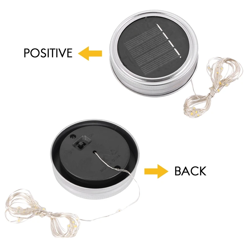 Promotion! Solar Jar Lid Lights, 6 Pack 20 Led String Fairy Star Firefly Jar Lids Lights,6 Hangers Included(Jars Not Included),