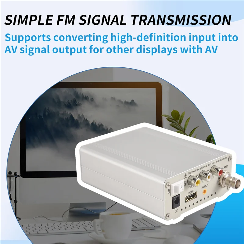 B47C TV-TX200 VHF/UHF Analog TV Transmitter Support HD/AV Input Analog Signal Transmitter With Telescopic Antenna US PLUG