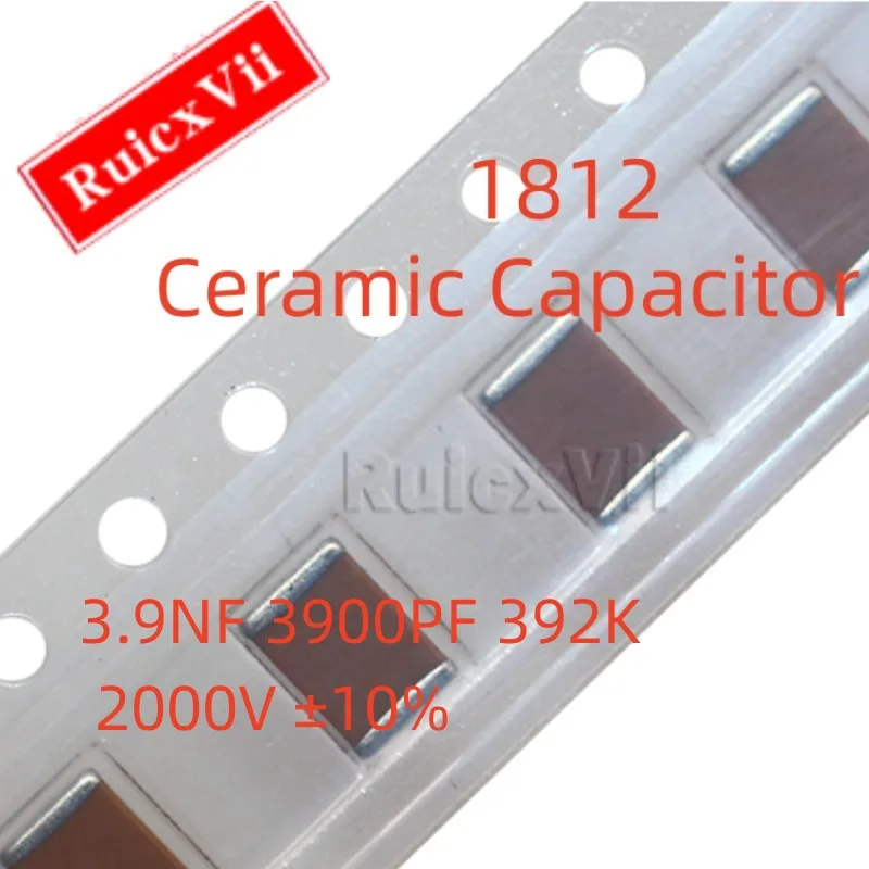 (10pcs) 1812 3.9NF 3900PF 392K 2000V ±10% X7R 4532 SMD Ceramic Capacitor