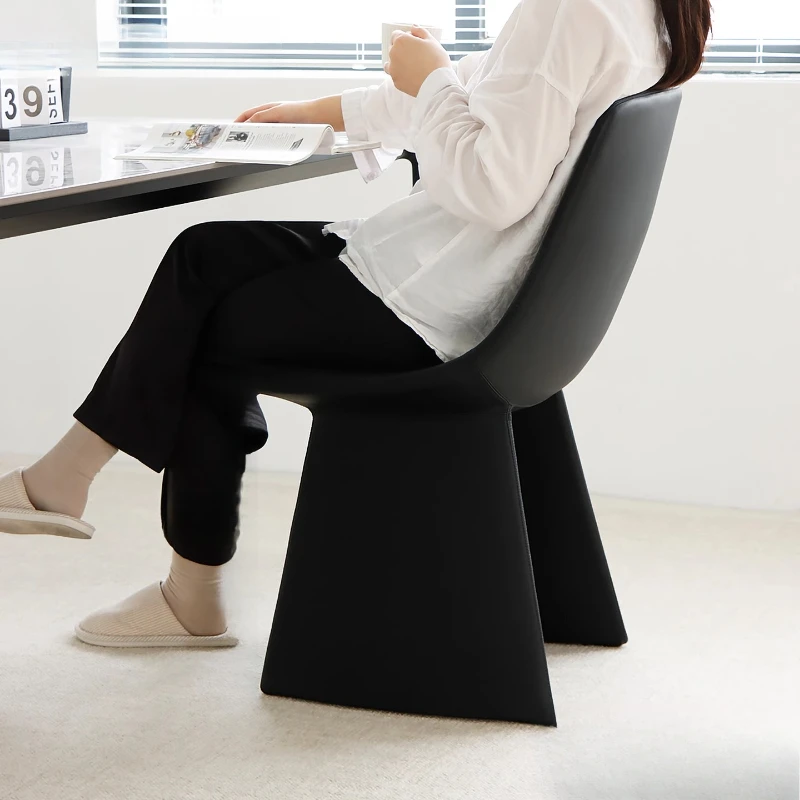 

Italian minimalist home armless dining chair designer back chair book desk chair