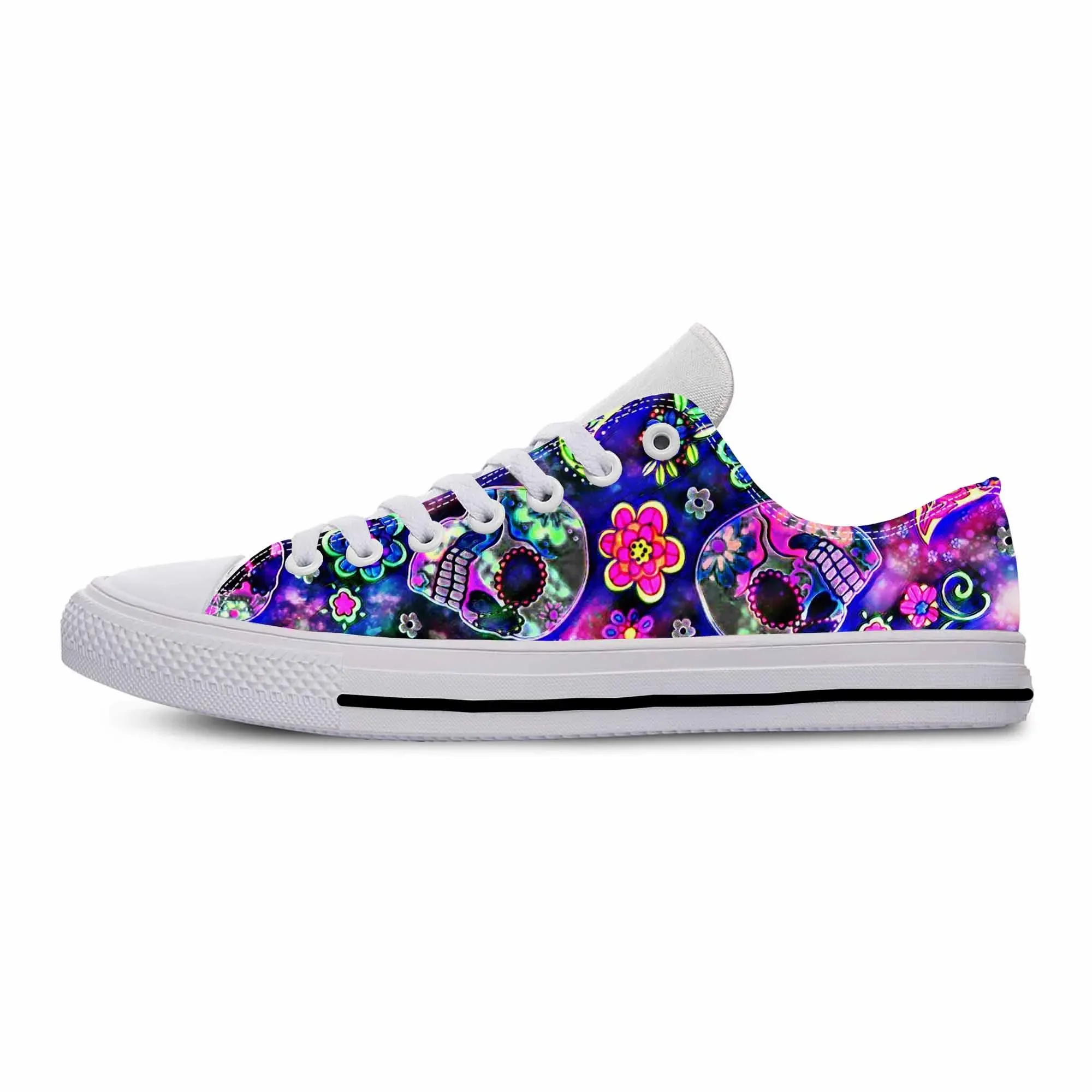 Sugar Skull Paisley Skeleton Goth Gothic Horror scarpe di stoffa Casual Low Top confortevole traspirante stampa 3D uomo donna Sneakers